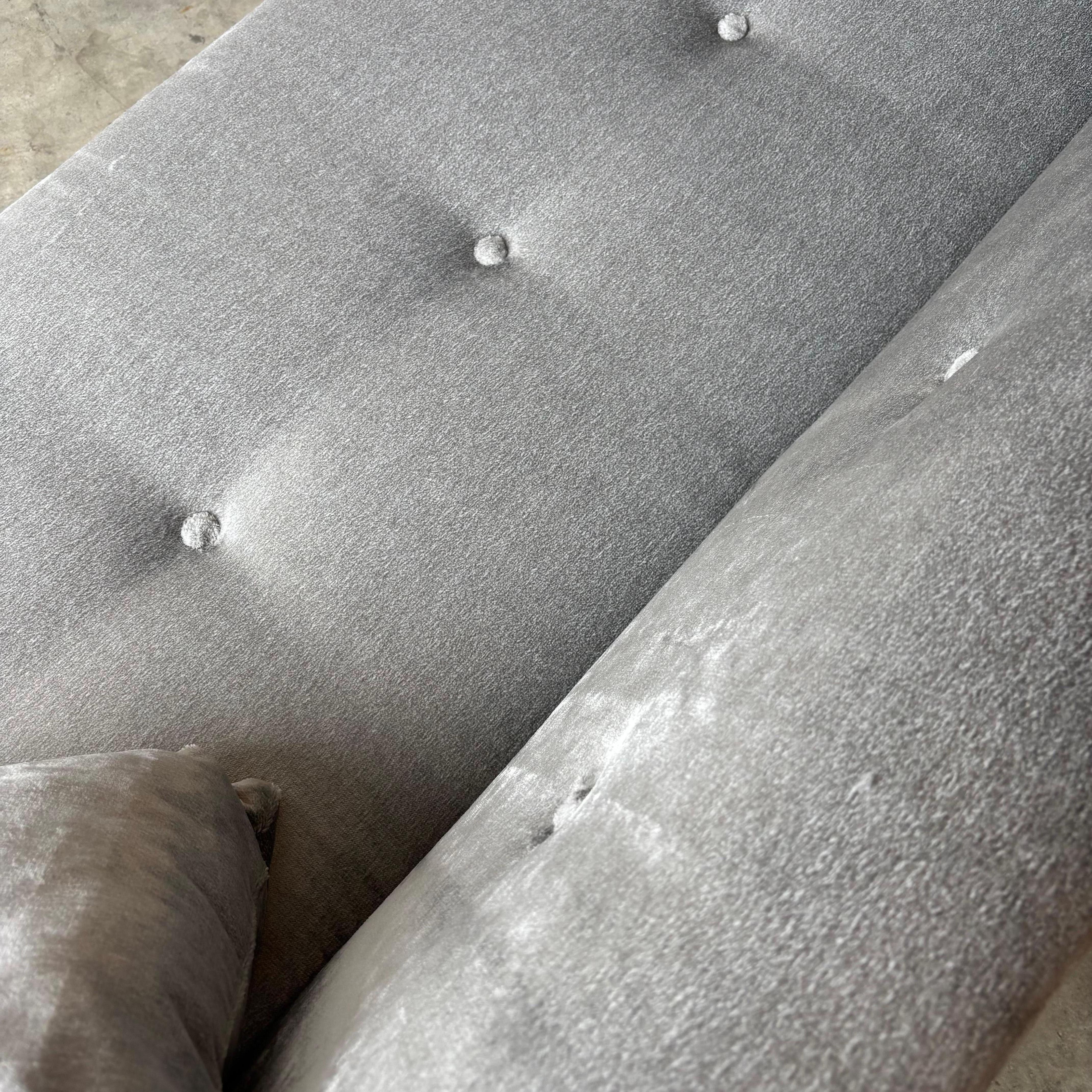Adrian Pearsall Wing Arm Sofa - Newly Upholstered in Kravet Couture Velvet In Good Condition For Sale In Raleigh, NC