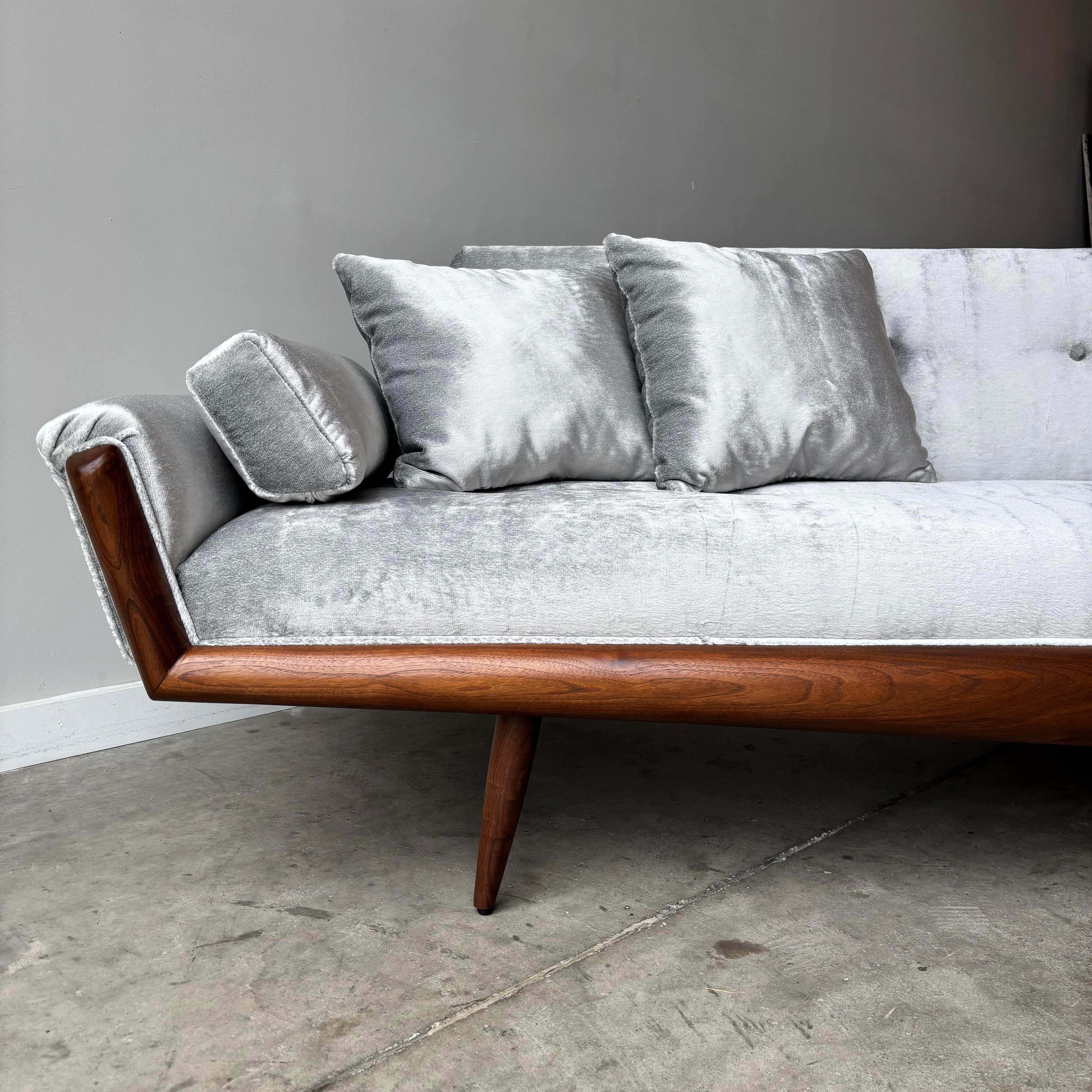 Upholstery Adrian Pearsall Wing Arm Sofa - Newly Upholstered in Kravet Couture Velvet For Sale