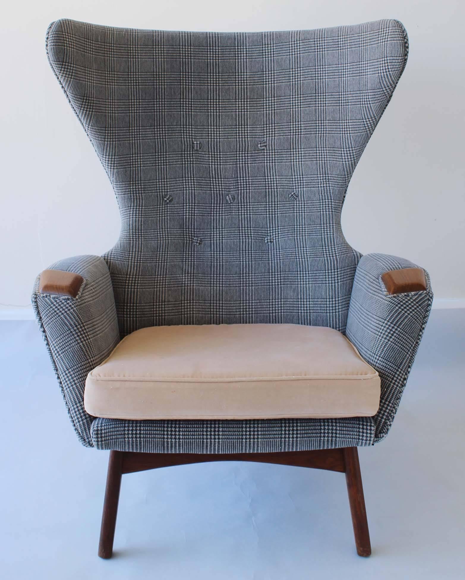 Mid-Century Modern Adrian Pearsall Wing Armchair For Sale