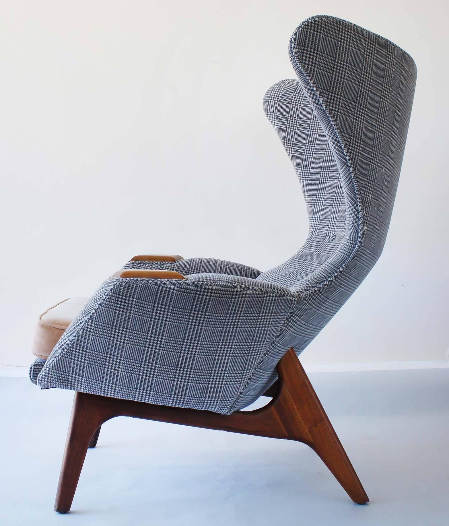 American Adrian Pearsall Wing Armchair For Sale