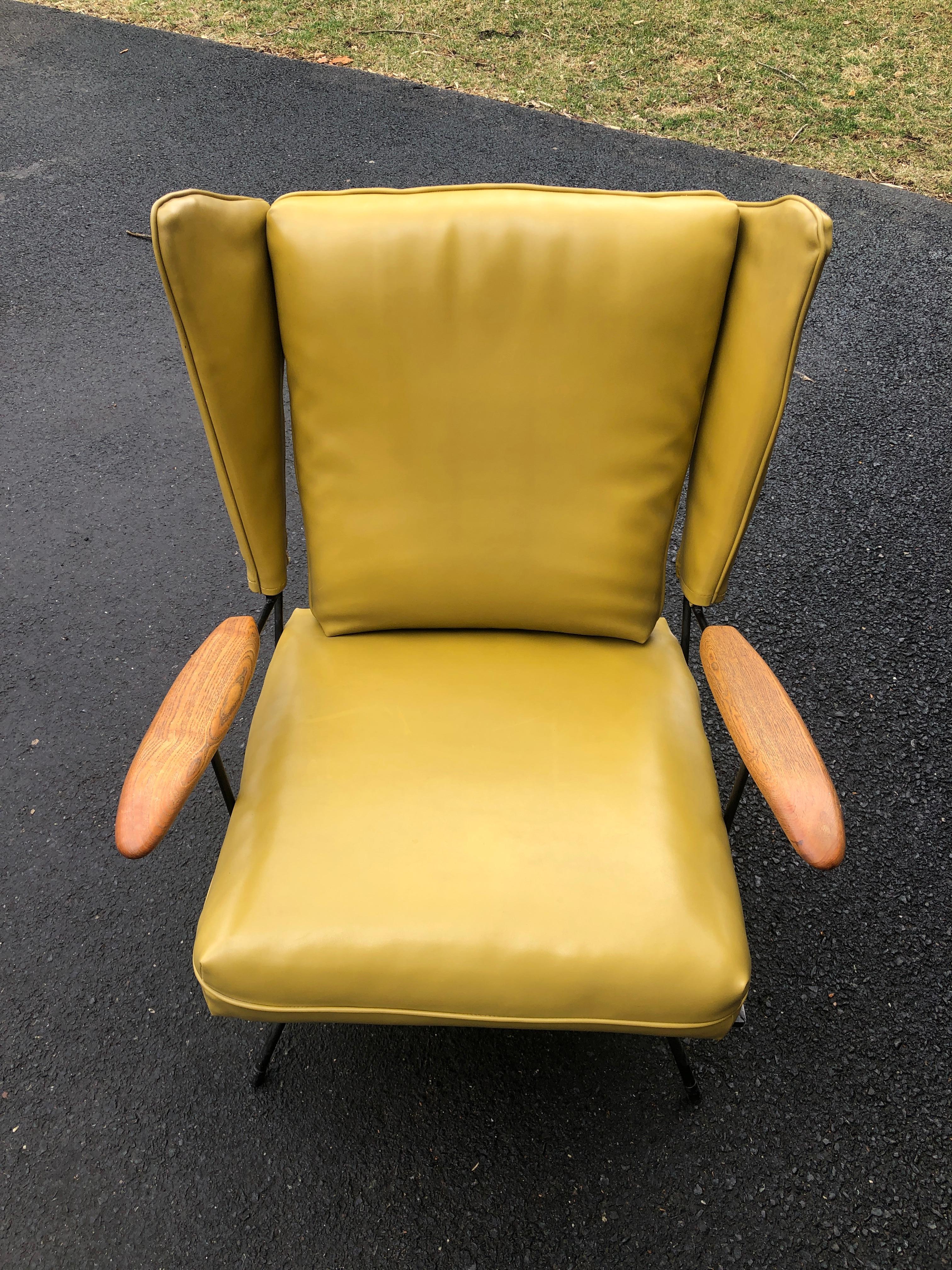 Anodized Adrian Pearsall Wing Chair Selrite Iron Frame For Sale