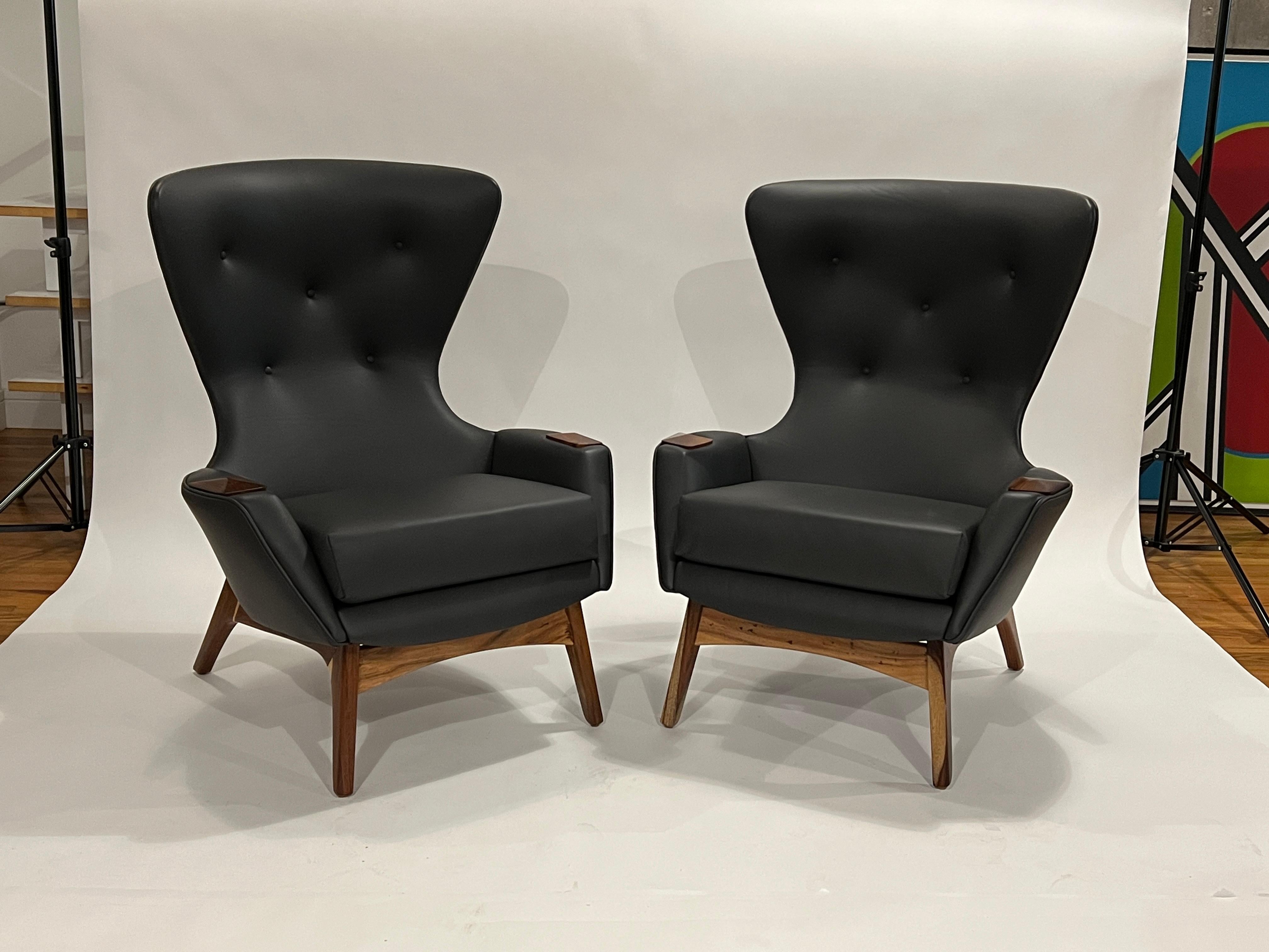 American Adrian Pearsall Wing Chairs Model 2231-C, Pair For Sale