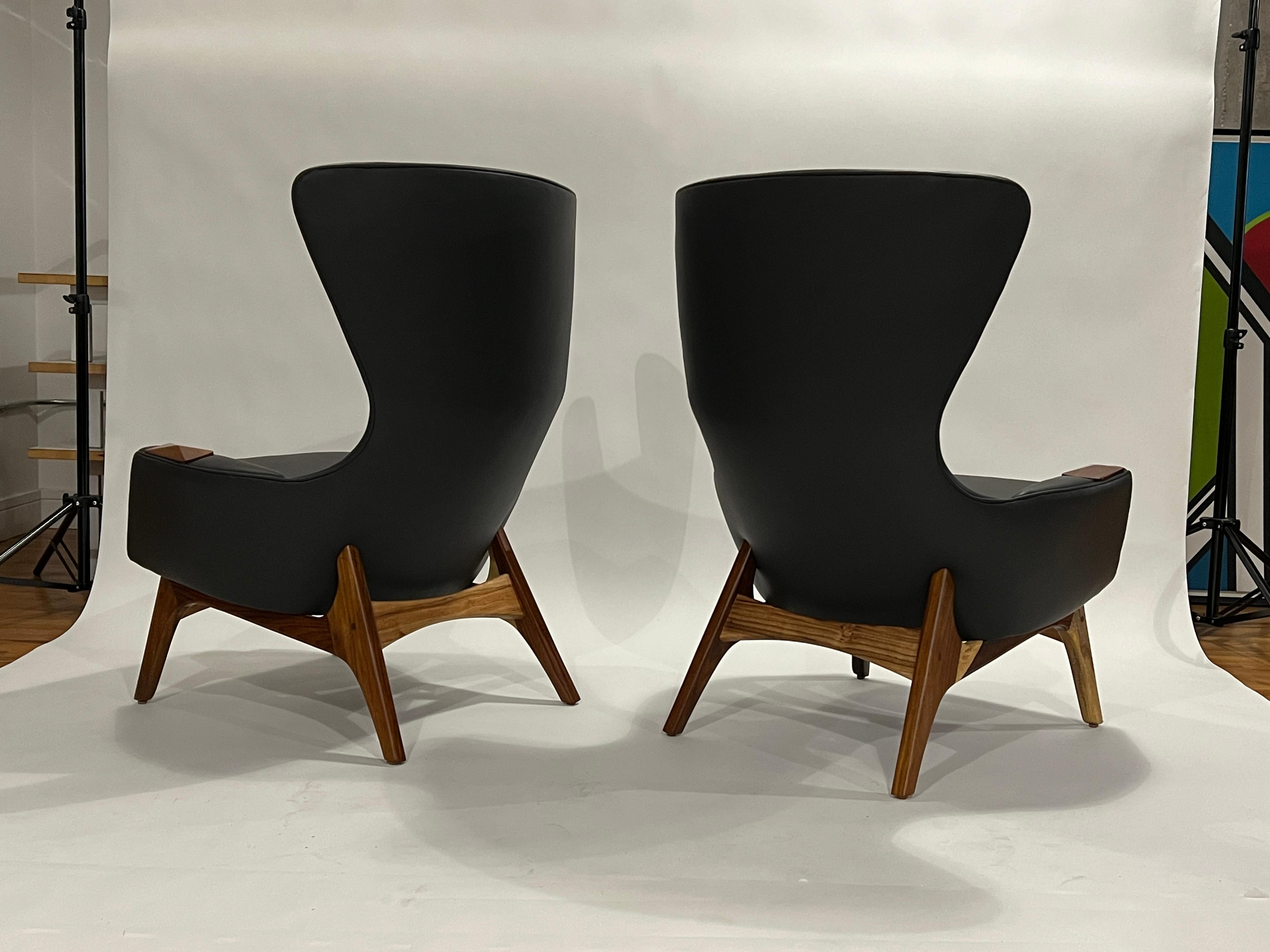 Adrian Pearsall Wing Chairs Model 2231-C, Pair For Sale 1