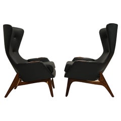 Vintage Adrian Pearsall Wing Chairs Model 2231-C, Pair