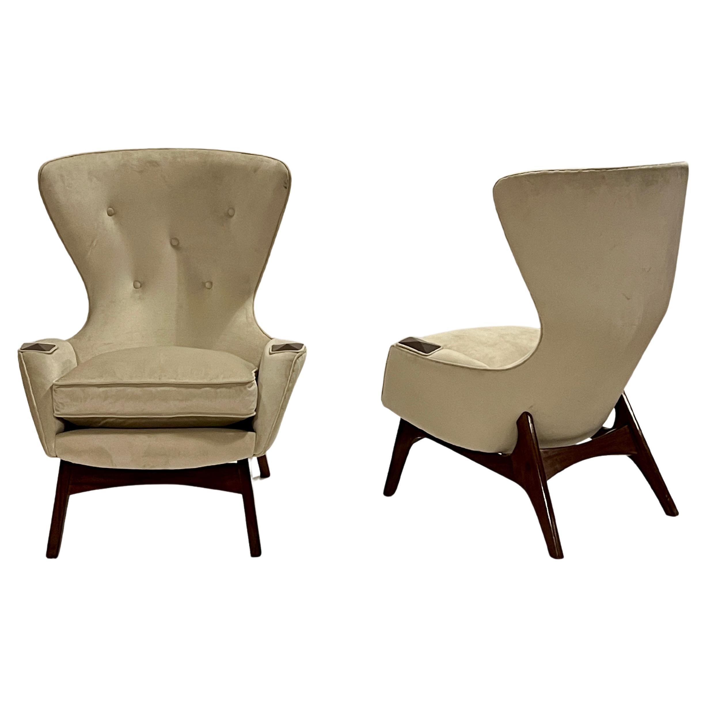 Adrian Pearsall Wing Chairs, Pair For Sale