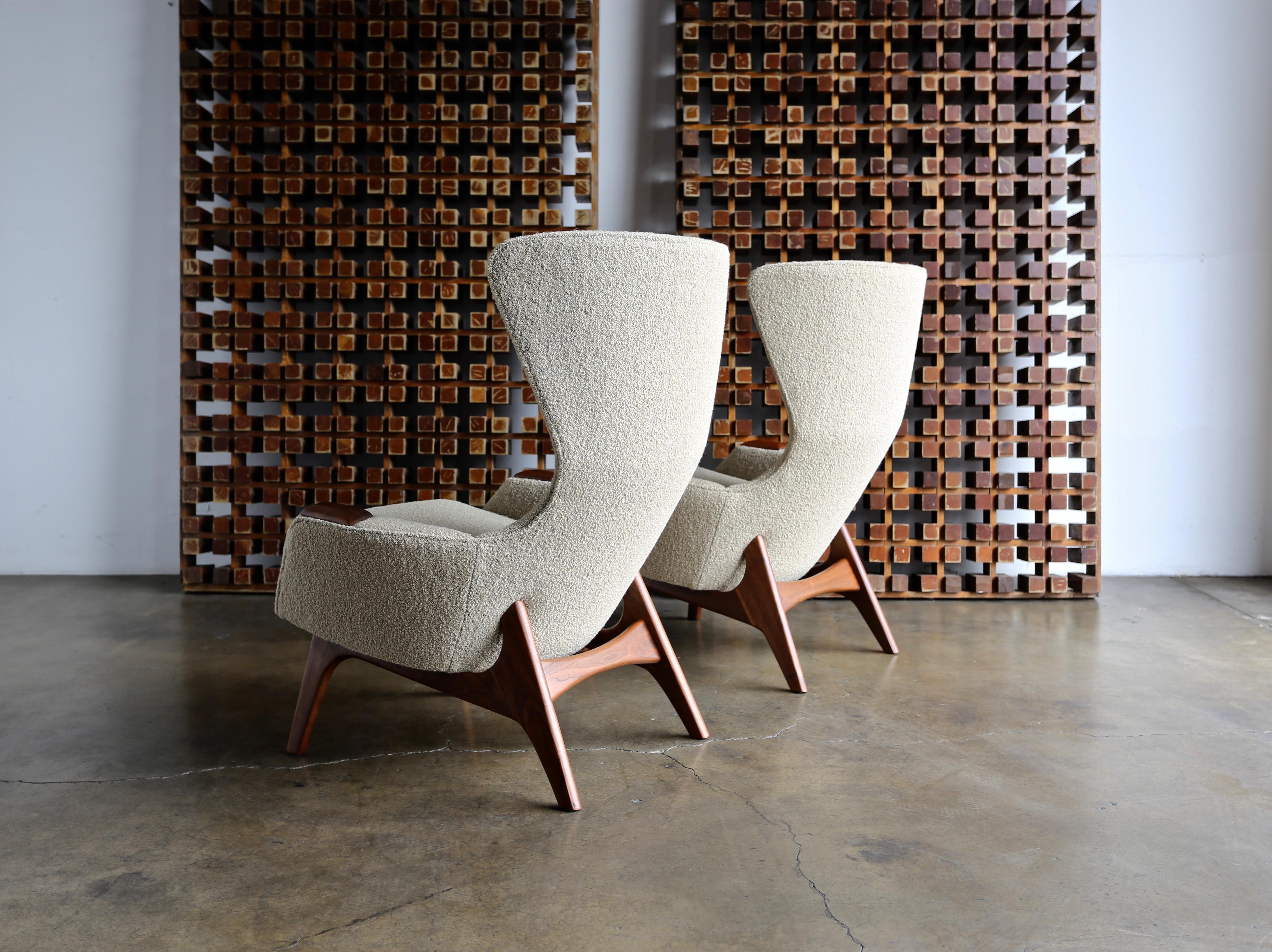 Fabric Adrian Pearsall Wing High Back Chairs for Craft Associates