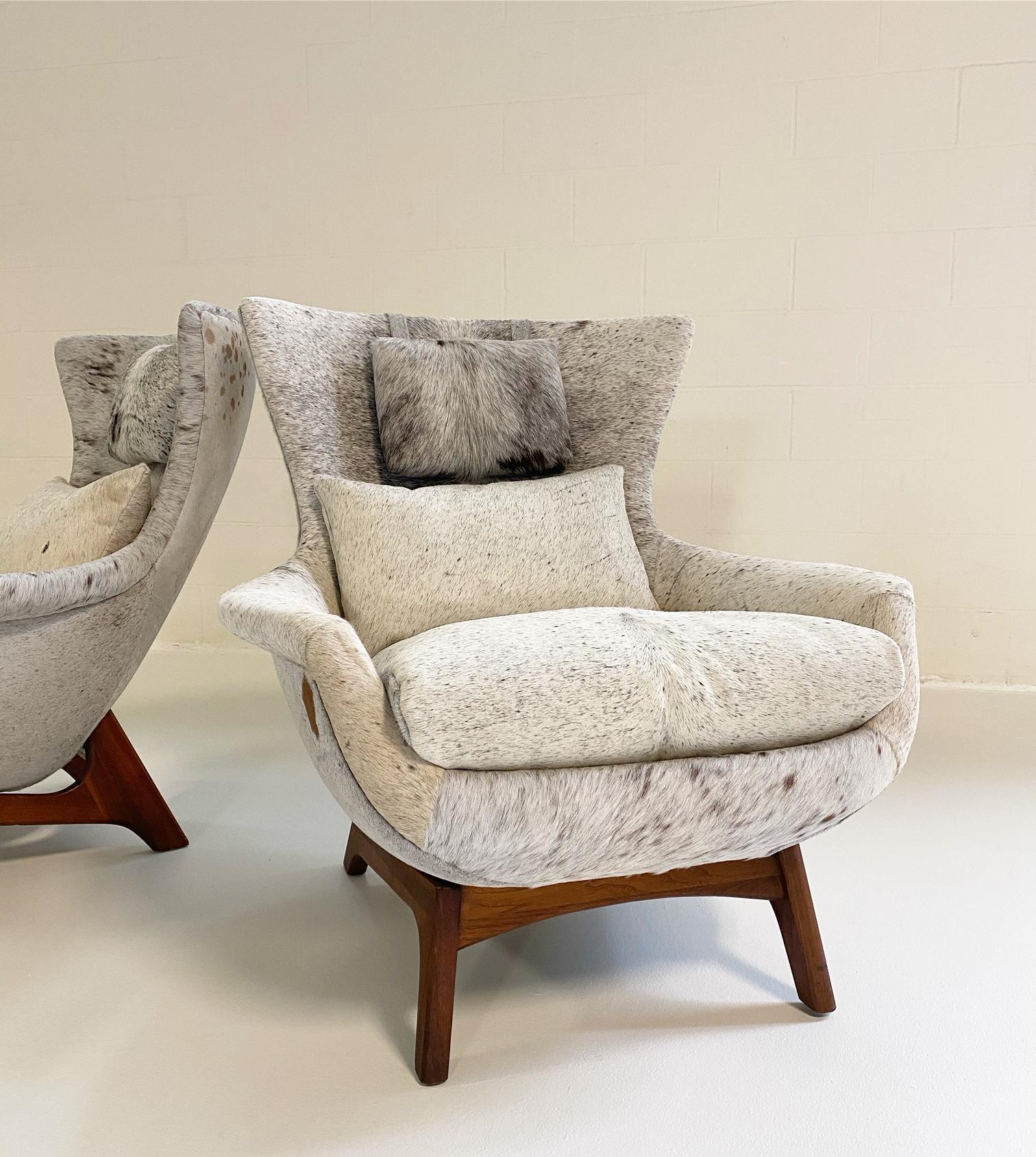 Adrian Pearsall Wingback Chairs Restored in Brazilian Cowhide 5