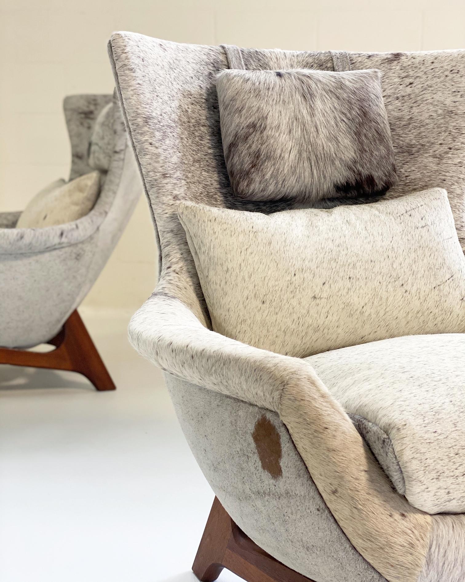 Adrian Pearsall Wingback Chairs Restored in Brazilian Cowhide 6