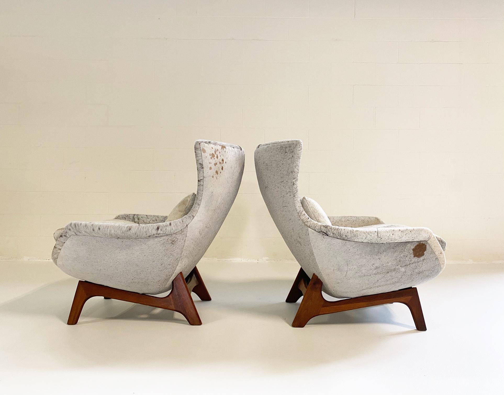 Adrian Pearsall Wingback Chairs Restored in Brazilian Cowhide 3