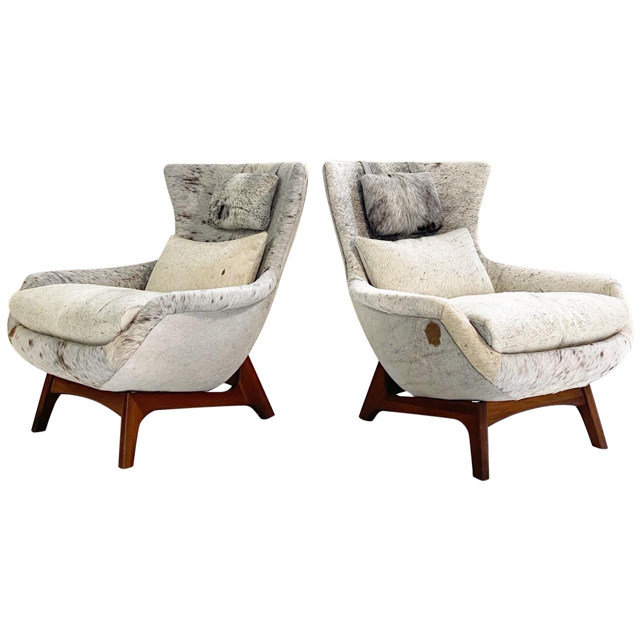 Adrian Pearsall Wingback Chairs Restored in Brazilian Cowhide