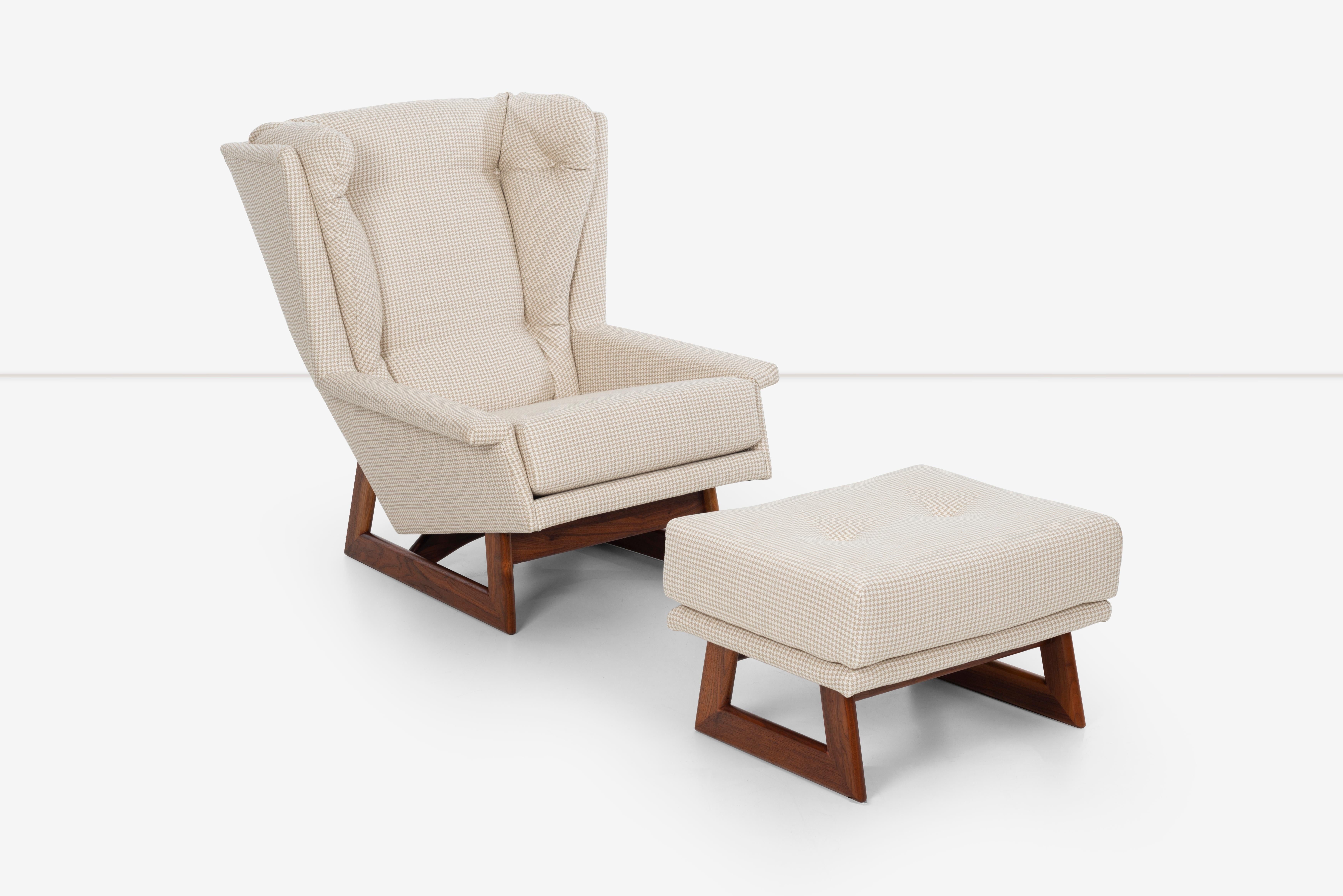 American Adrian Pearsall Wingback Lounge Chair and Ottoman
