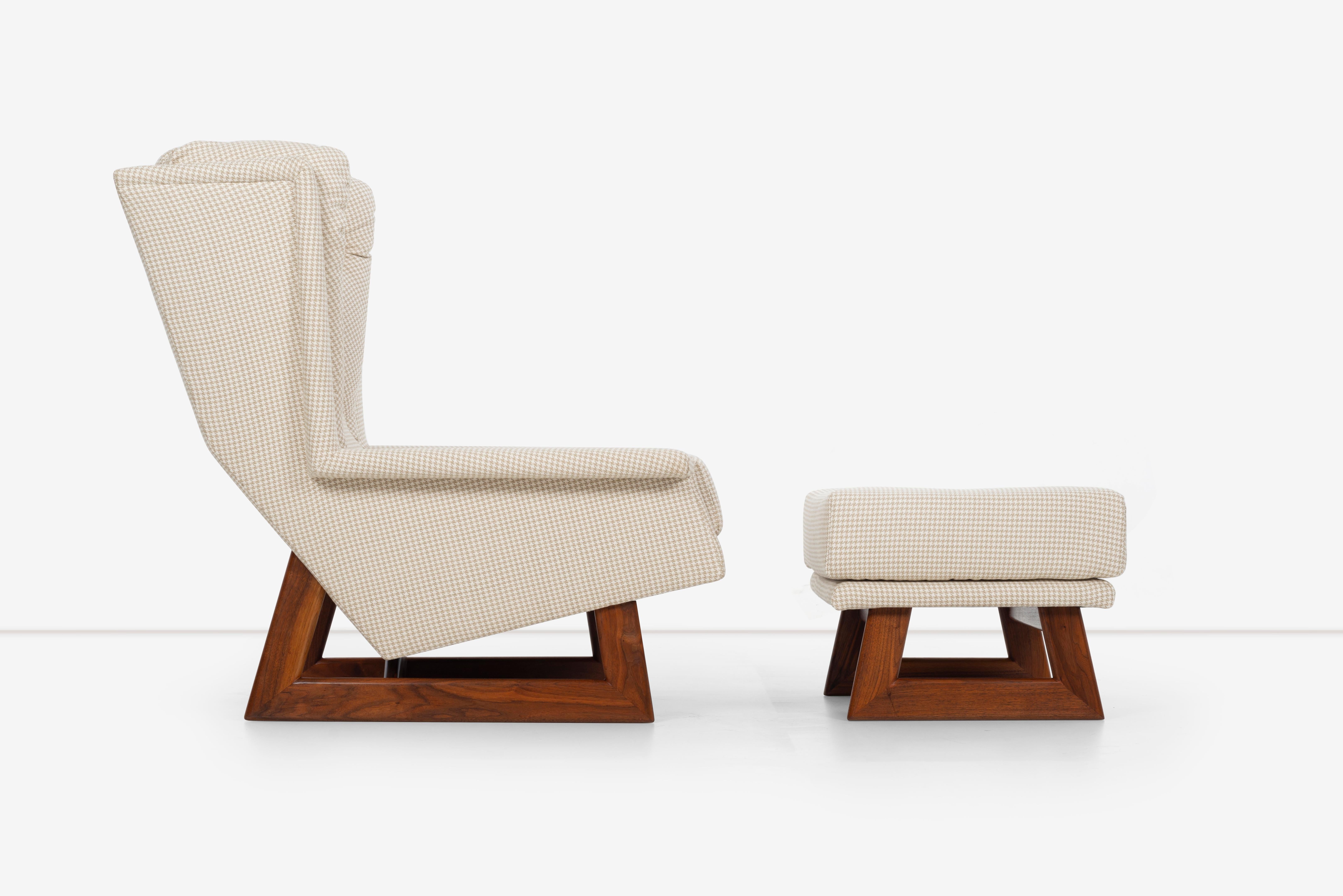 Mid-20th Century Adrian Pearsall Wingback Lounge Chair and Ottoman