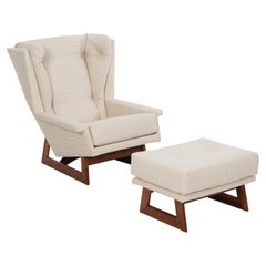 Retro Adrian Pearsall Wingback Lounge Chair and Ottoman