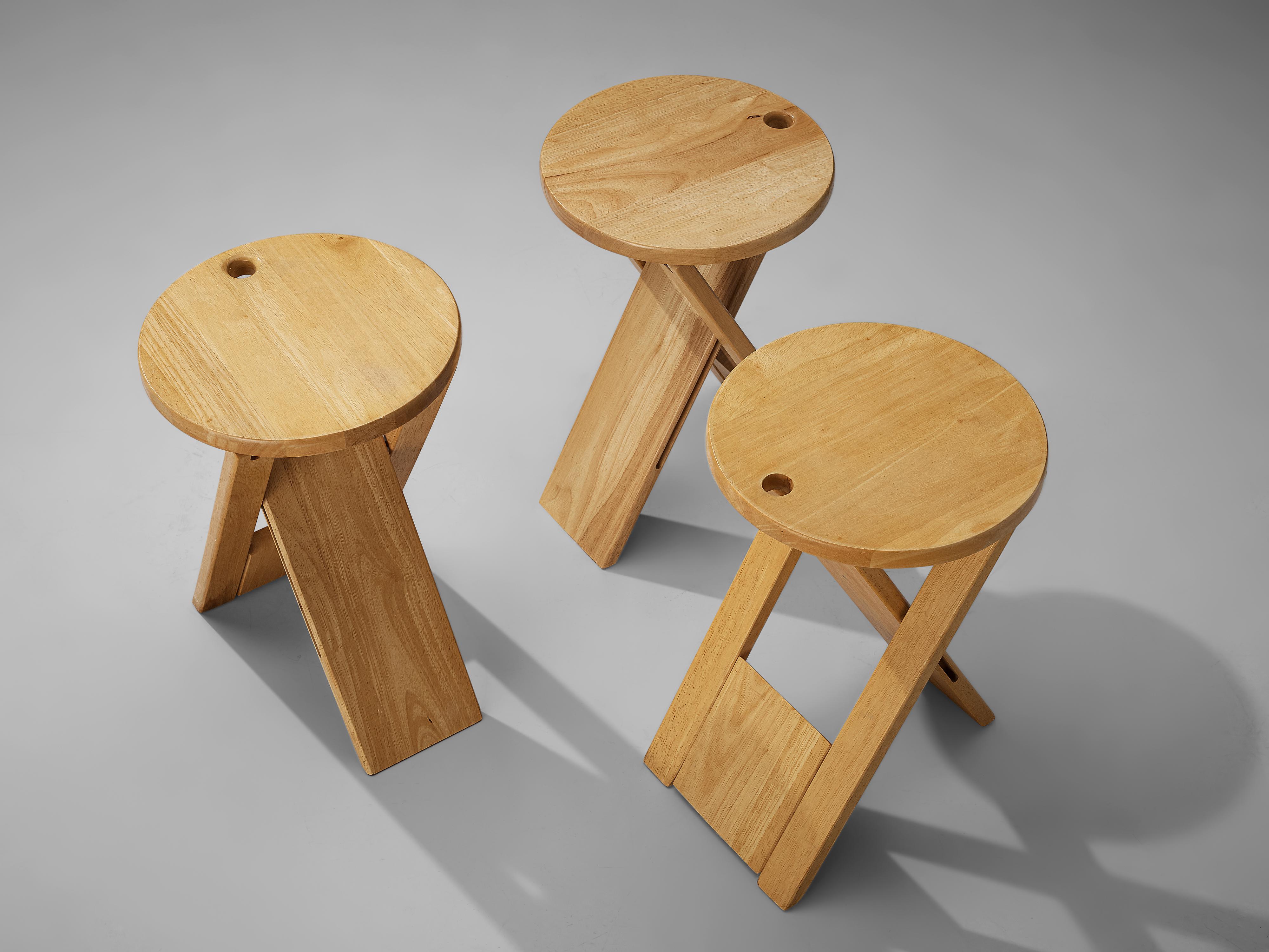 British Adrian Reed Foldable ‘Suzy’ Stools or Side Table in Beech