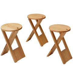 Adrian Reed Foldable ‘Suzy’ Stools or Side Table in Beech