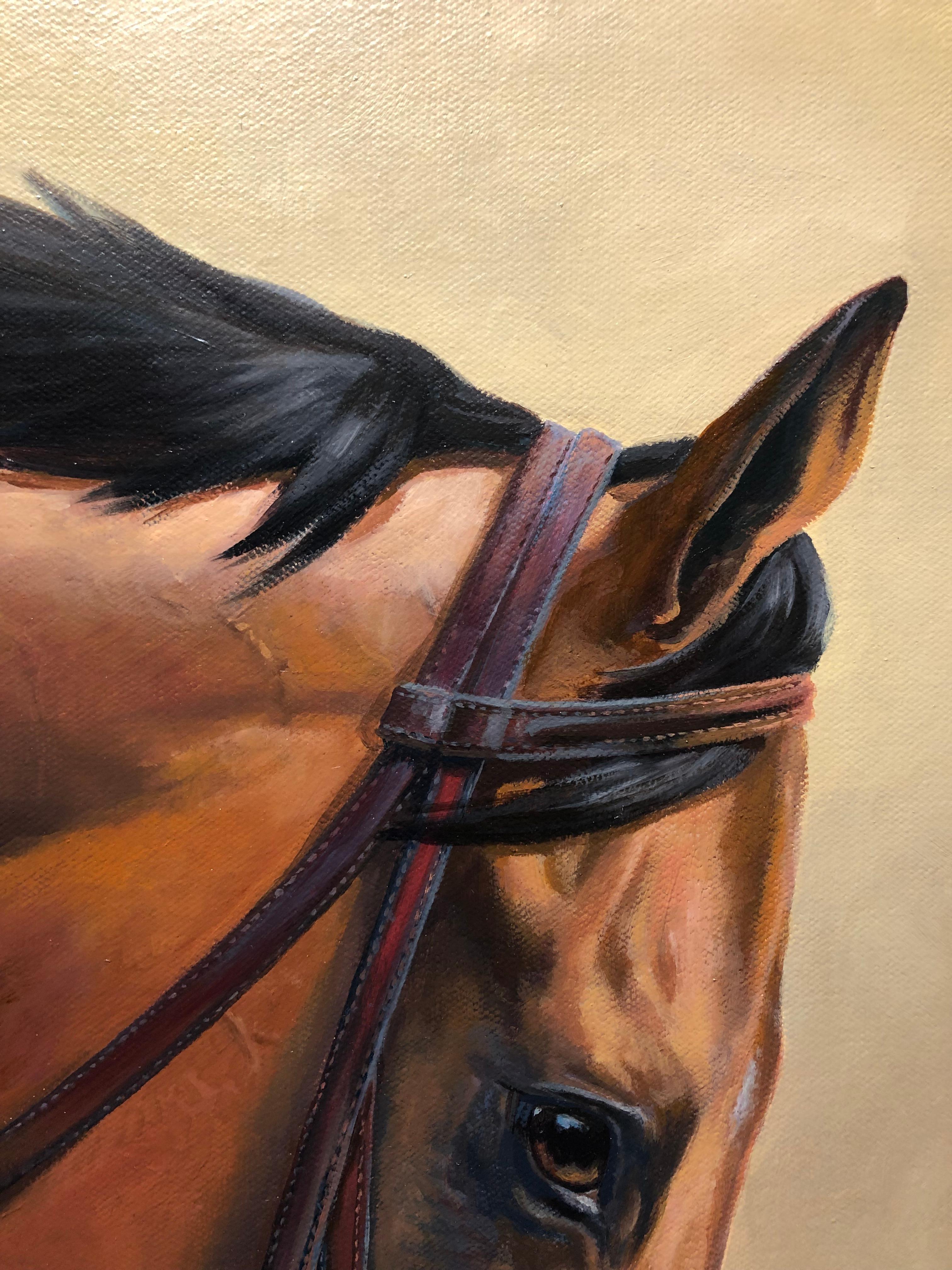 Adrian Rigby, „Grace of a Champion“, Ölgemälde eines amerikanischen Pharoah-Pferdes  im Angebot 6