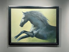 Adrian Rigby, "Majestic", 36x48 ritratto di cavallo nero dipinto a olio su tela
