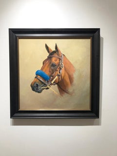Adrian Rigby, "Portrait of a Legend", 24x24 American Pharoah Oil Painting