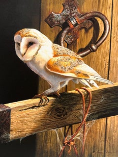 Barbagianni Bellissima stampa firmata di qualità dell'artista britannico della fauna selvatica in edizione limitata