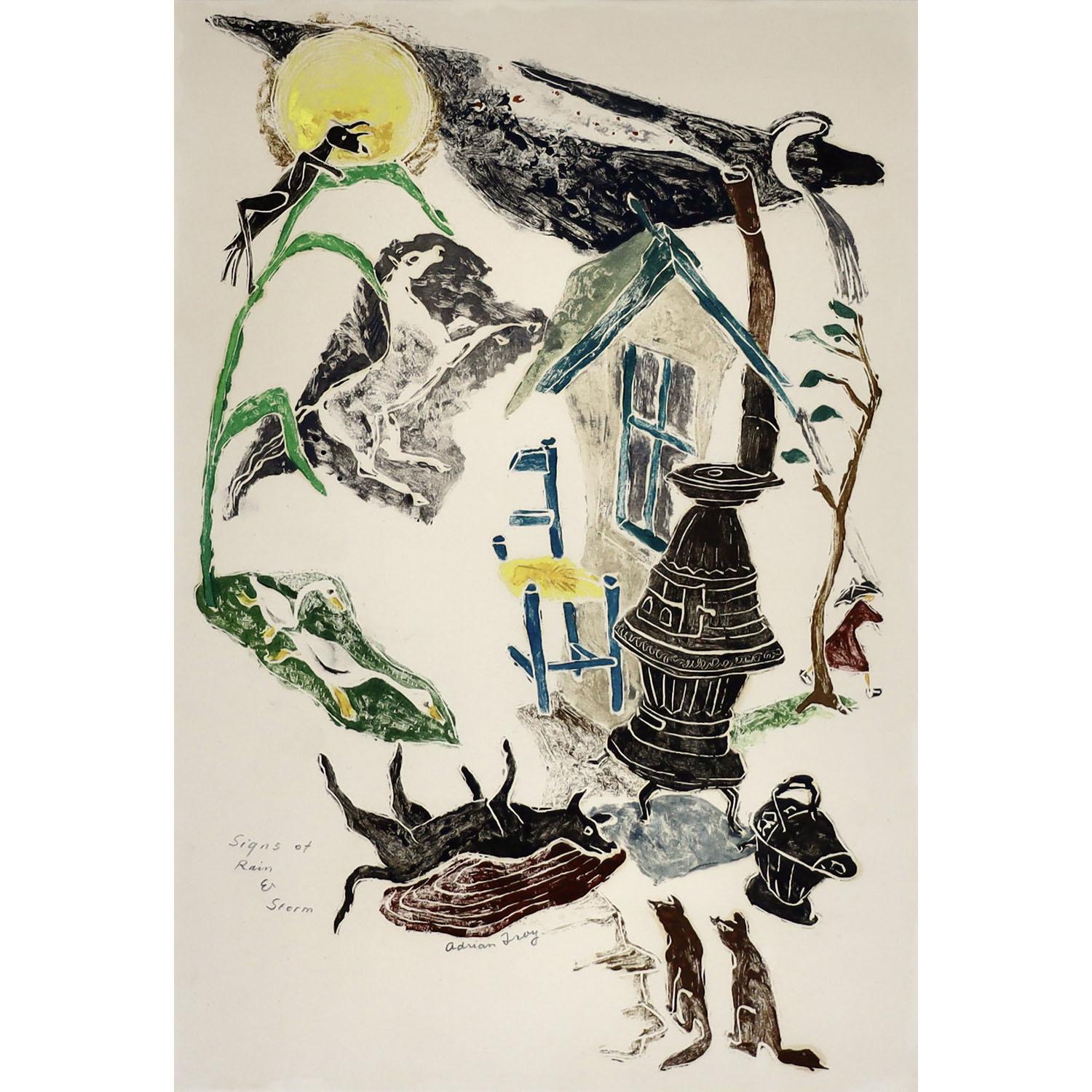 Exceptional American Regionalist print by artist Adrian Troy