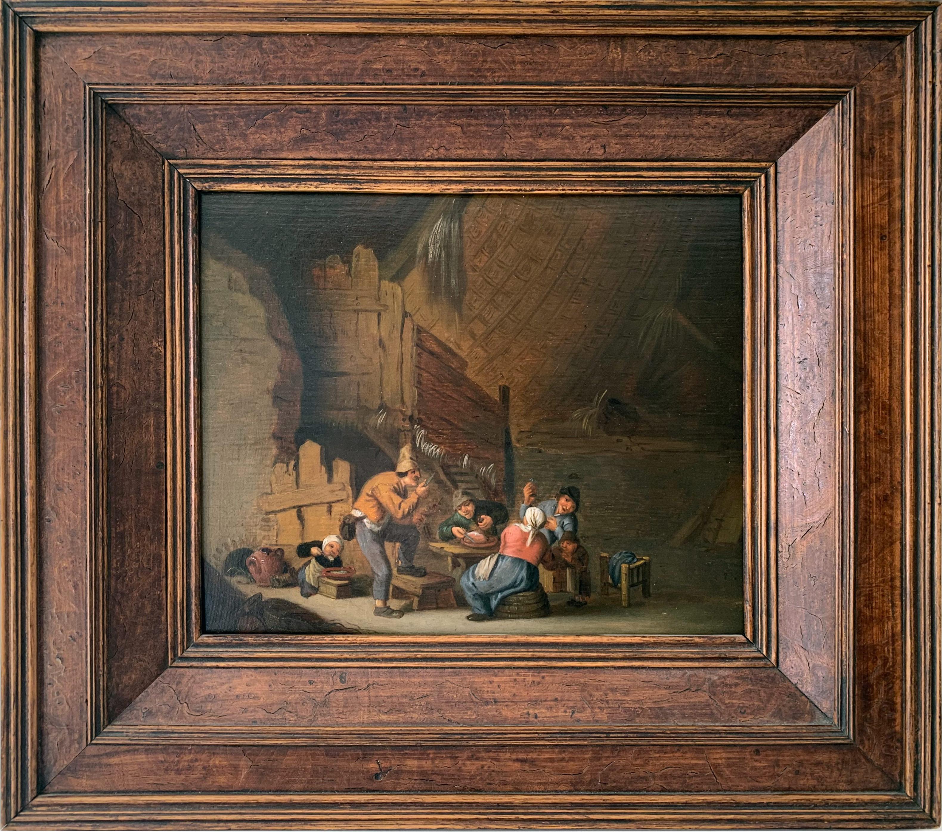 Adrian van Ostade Interior Painting - Lively rural scene, circle of Adriaen van Ostade, dated 1644.