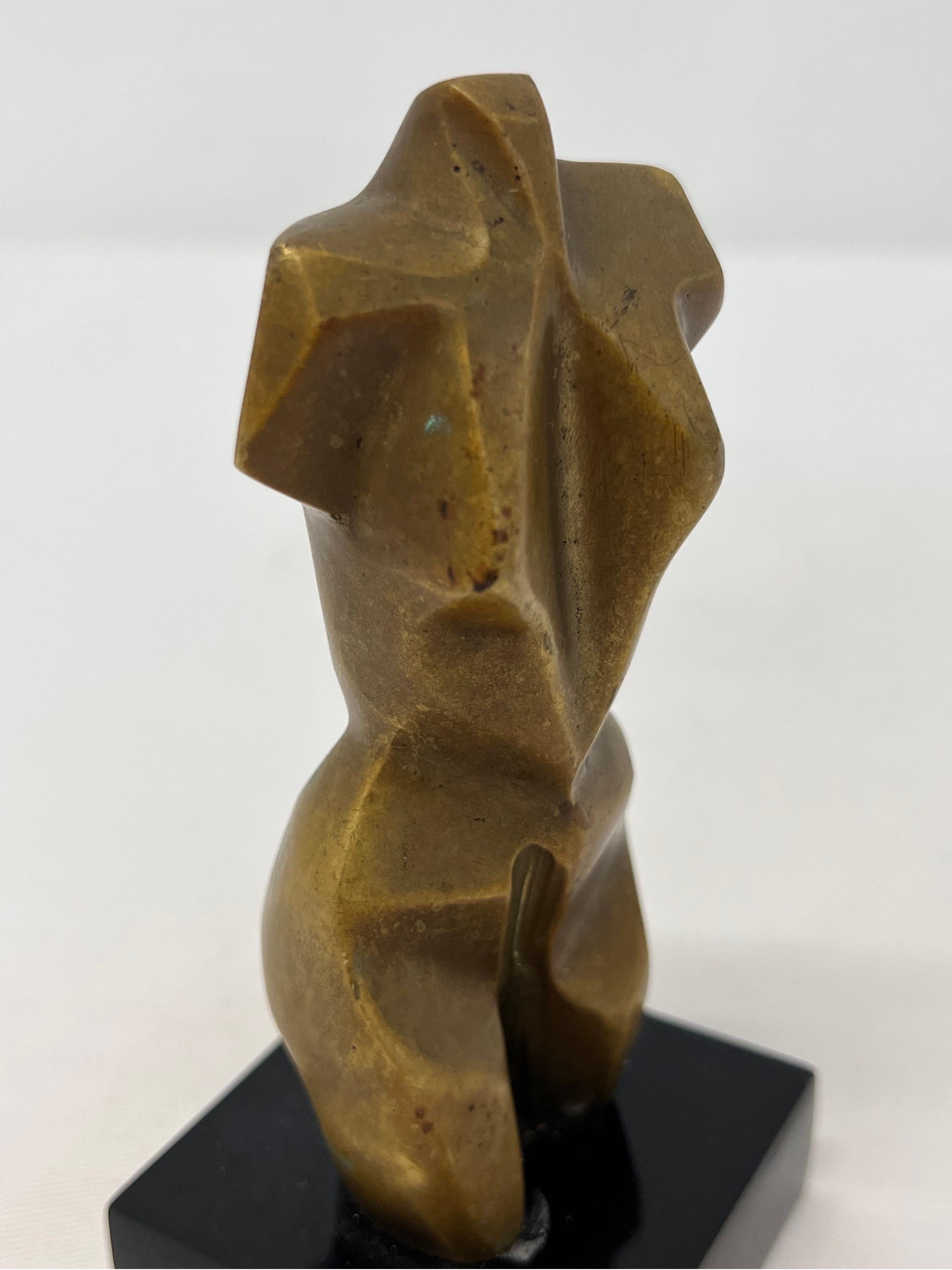 Adriana Banfi Brazilian Postmodern Geometric Bronze Female Torso Sculpture 2