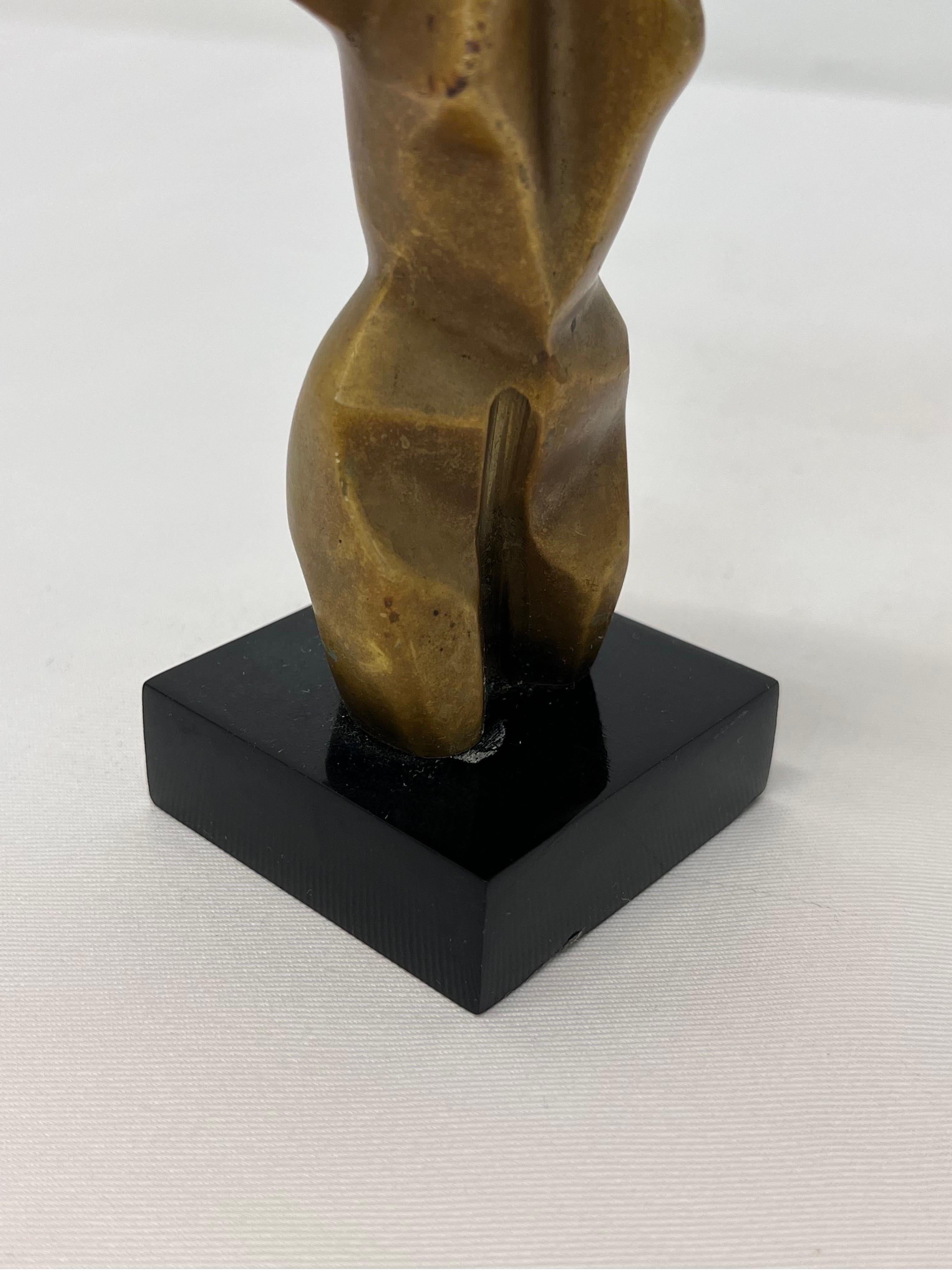Adriana Banfi Brazilian Postmodern Geometric Bronze Female Torso Sculpture 3