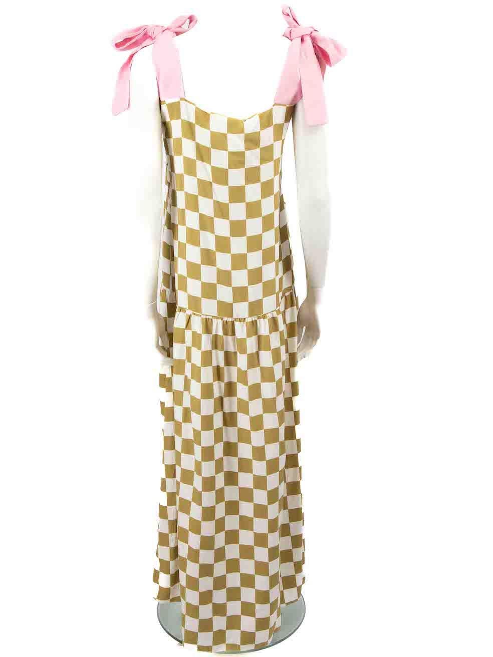 Adriana Degreas Checkered Pattern Maxi Dress Size M In New Condition For Sale In London, GB