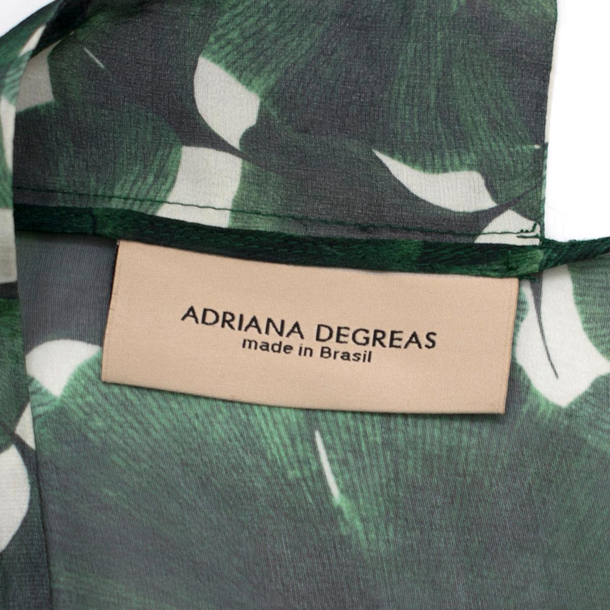 Adriana Degreas Ginkgo-Print Silk-Chiffon Wrap Kaftan  1