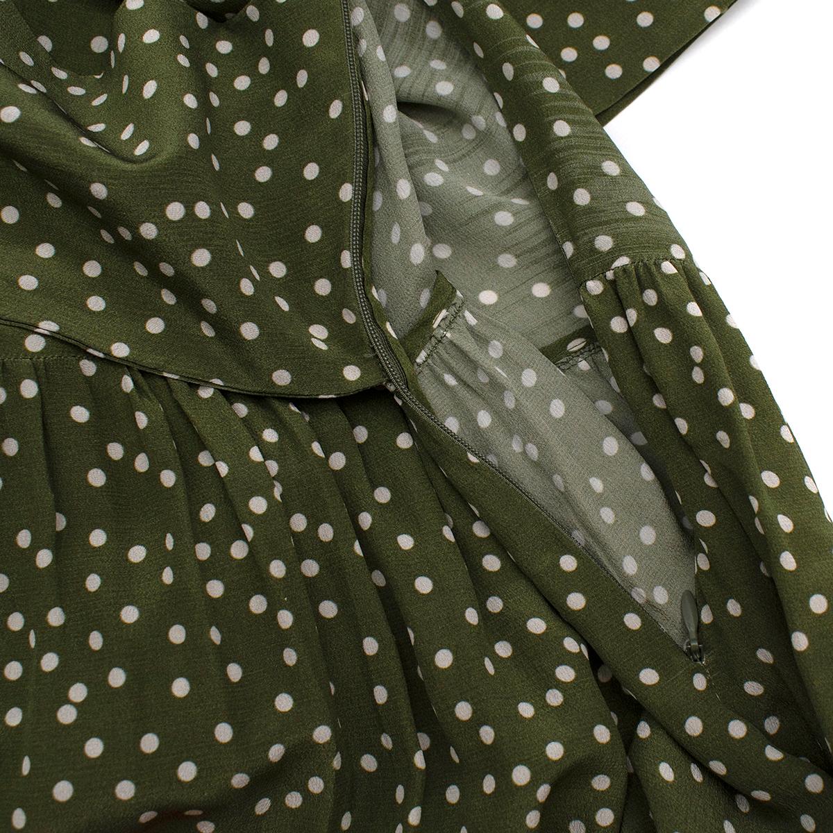 Adriana Degreas Green Polka Dot Silk Mille Punti Maxi Dress - Us size 6  In Good Condition In London, GB