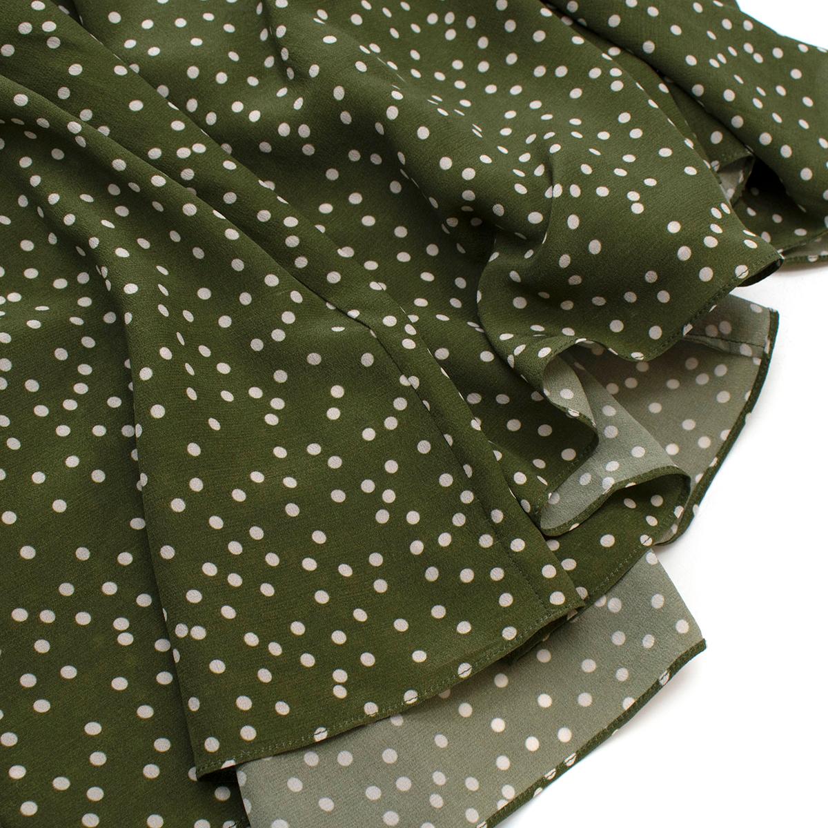 Women's Adriana Degreas Green Polka Dot Silk Mille Punti Maxi Dress - Us size 6 