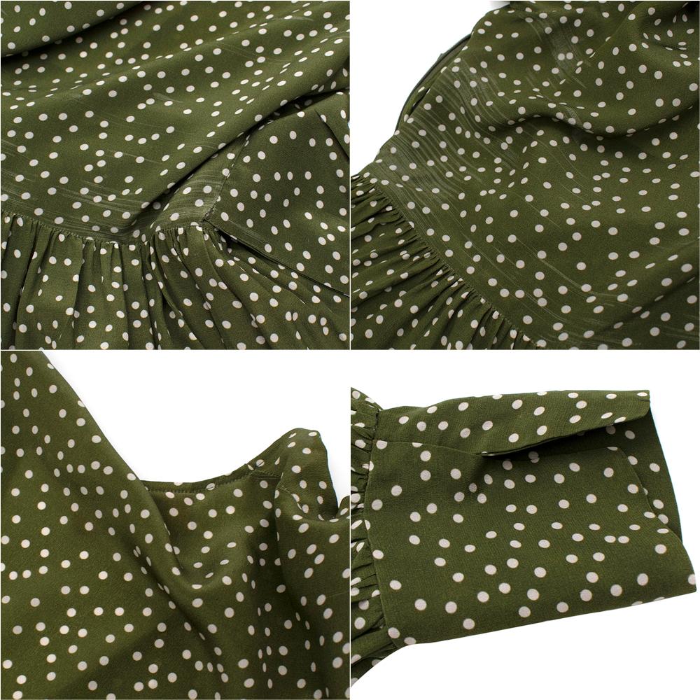 Adriana Degreas Green Polka Dot Silk Mille Punti Maxi Dress - Us size 6  1