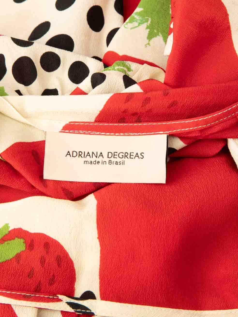 Adriana Degreas Strawberry Print Knee Length Skirt Size M For Sale 3