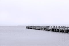 "The Pier", Montauk, New York. Black and white landscape photography