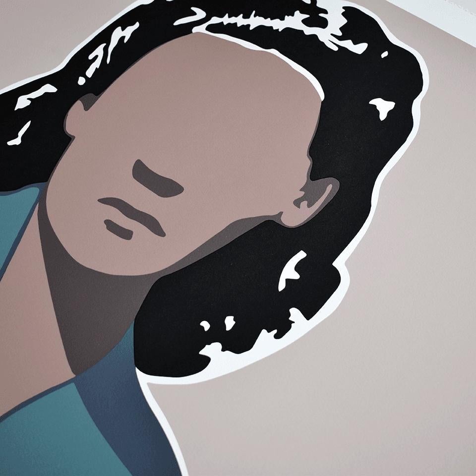ADRIANA OLIVER - SOMEONE TO LOVE Limited ed. hand signed. Contemporary pop art - Gray Figurative Print by Adriana Oliver