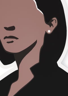 "Stay" Framed Abnormal Shaped Print Signed and Numbered Like Julian Opie