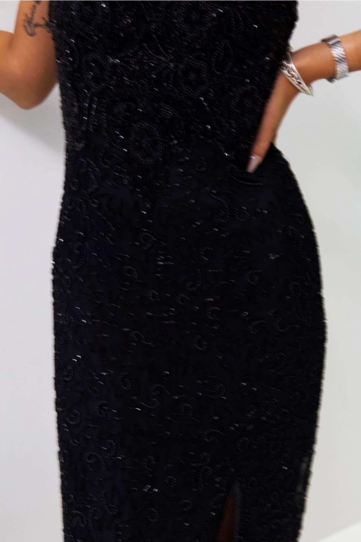 Women's Adriana Papèlle Beaded Evening Dress For Sale