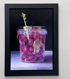 Overdue- 21st Century  Contemporary Painting of radish in plastic bucket