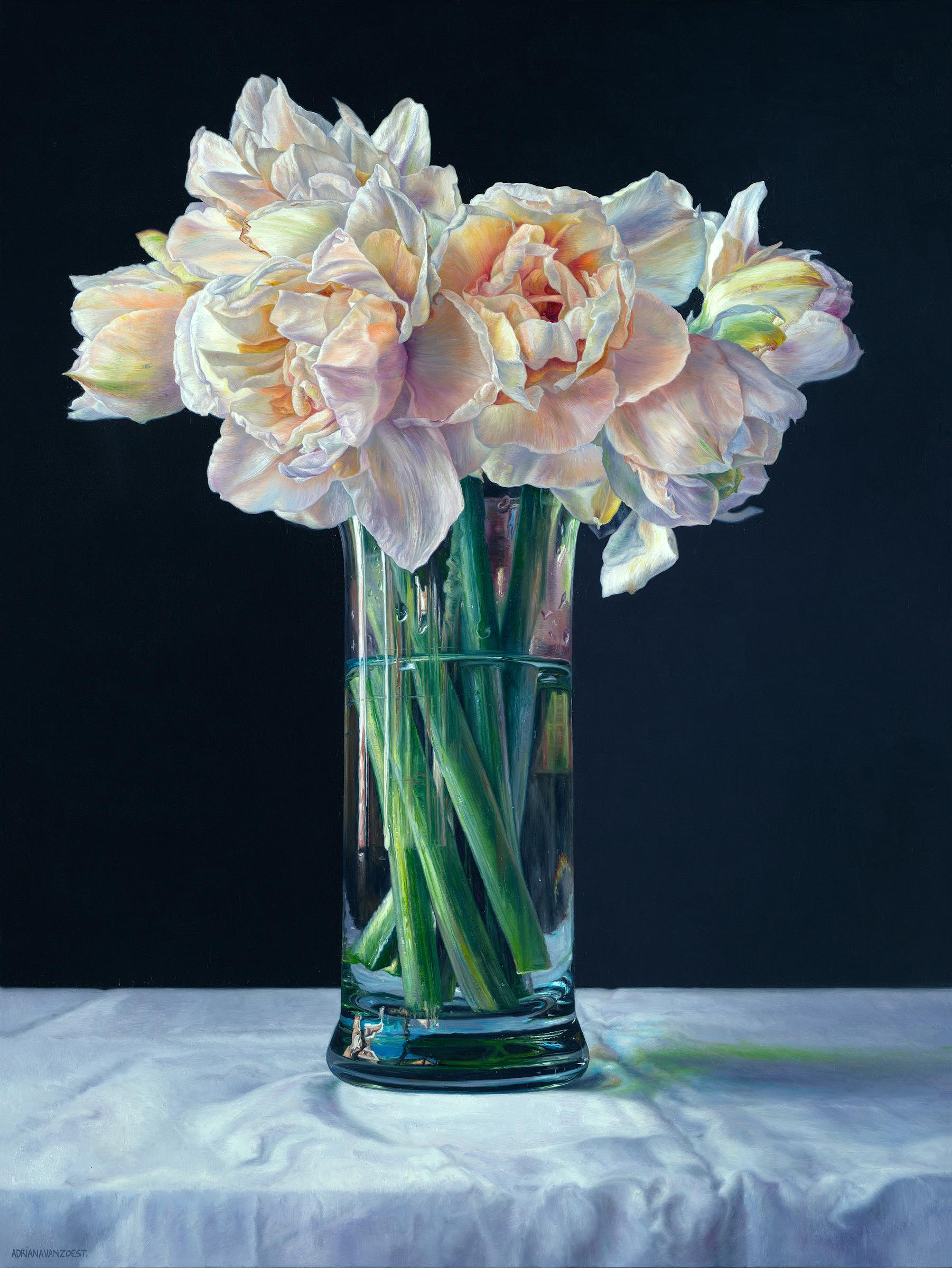 Adriana van Zoest Still-Life Painting - Primavera II- 21st Century Contemporary Dutch Still-life of Flowers