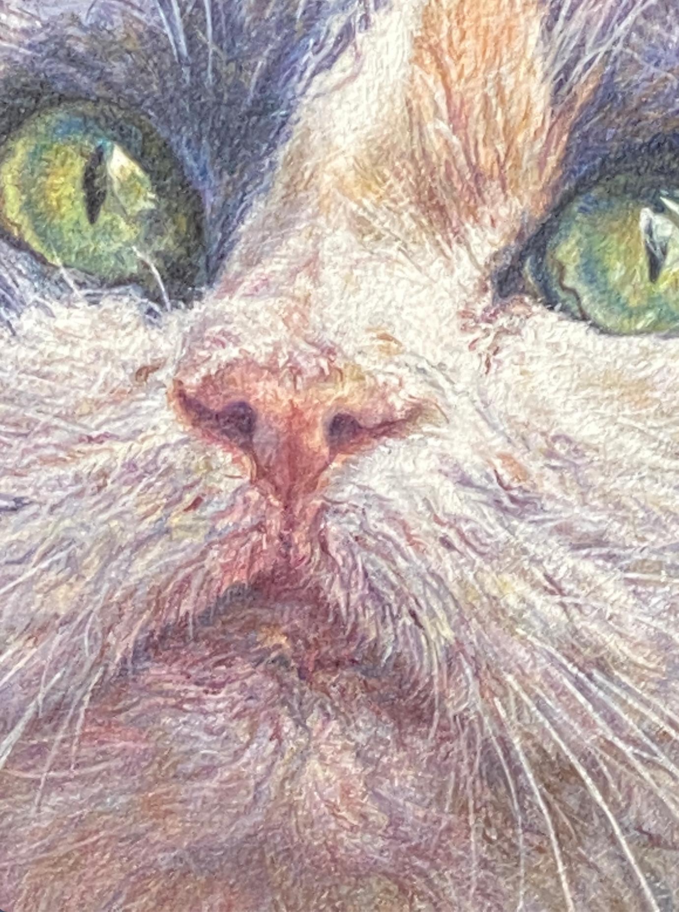 Zeitgenössische niederländische Porträtmalerei einer Katze, Belle Belle, 21. Jahrhundert (Schwarz), Animal Painting, von Adriana van Zoest