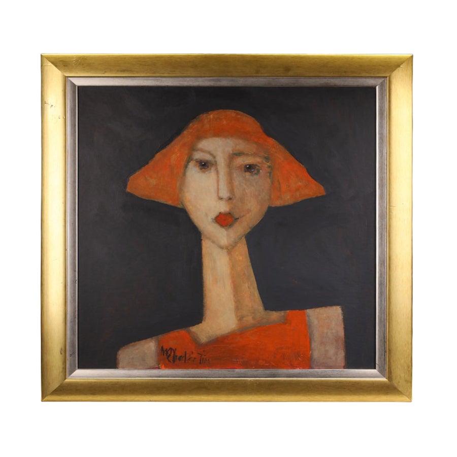 "Adrianna" - Modernistisches Gemälde aus der Longhead-Serie von Harry Charles Tim