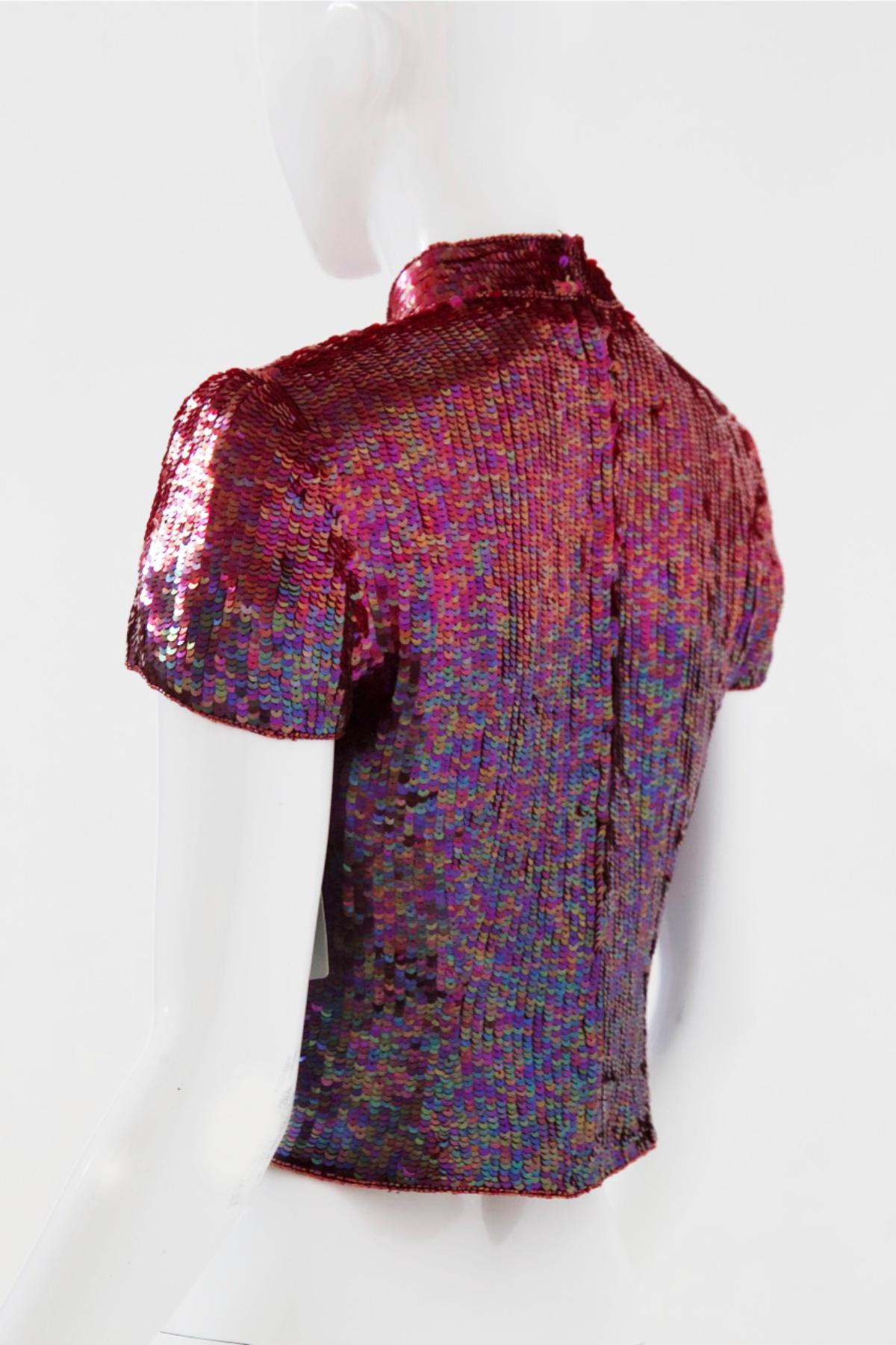 Adrianna Papéll Vintage Sequin Top For Sale 3