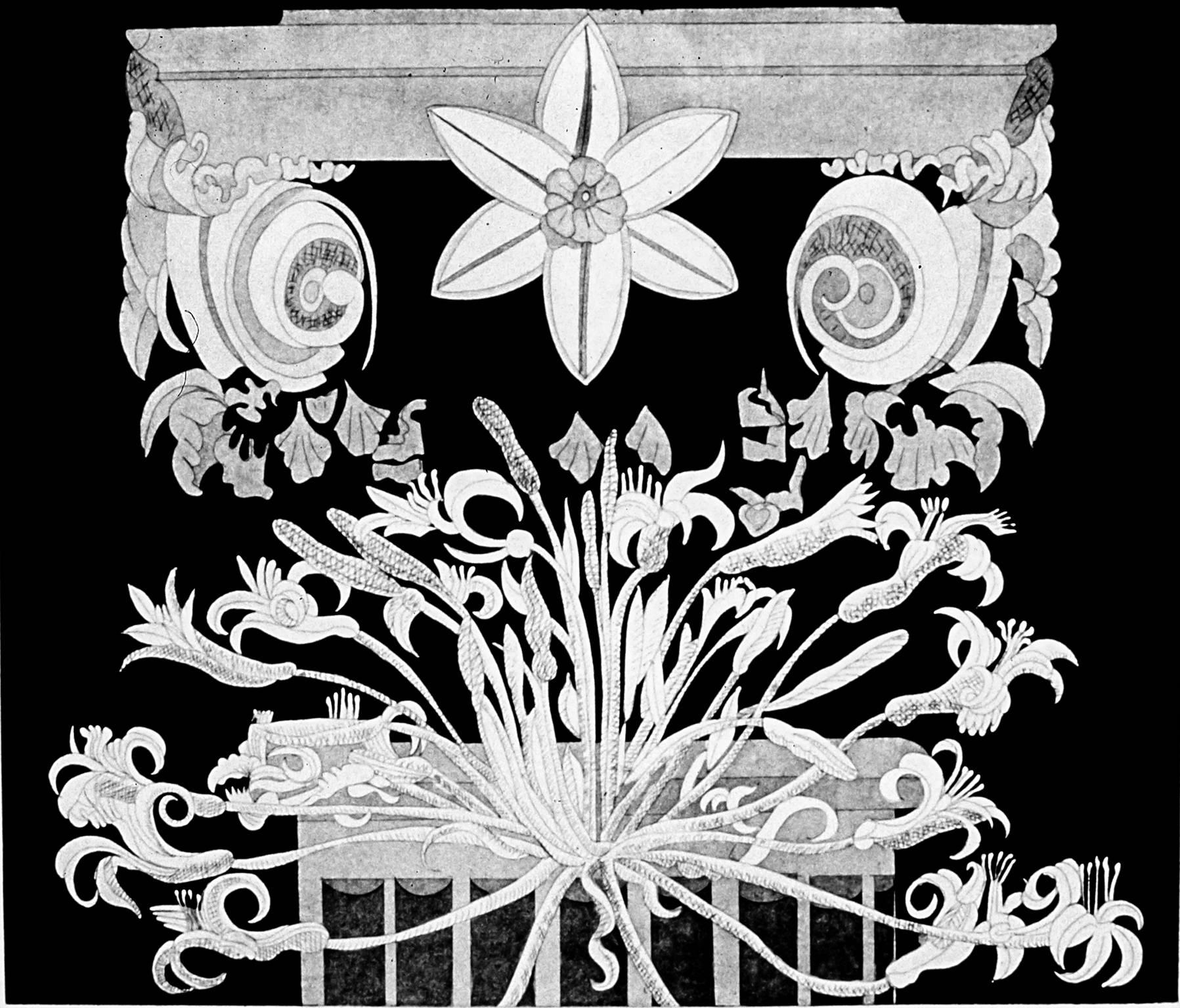 “Corinthian Capital Three”, black and white classic architectural detail print. - Print by Adrianne Wortzel