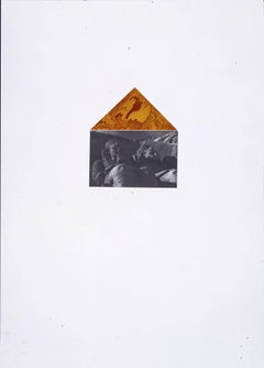 Vintage "No Place Like House",  photo etching print,  Egyptian, Ramses, yellow, red.