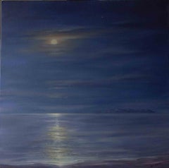 Full Moon Over Ponza  - Original Painting by Adriano Bernetti da Vila - 2018