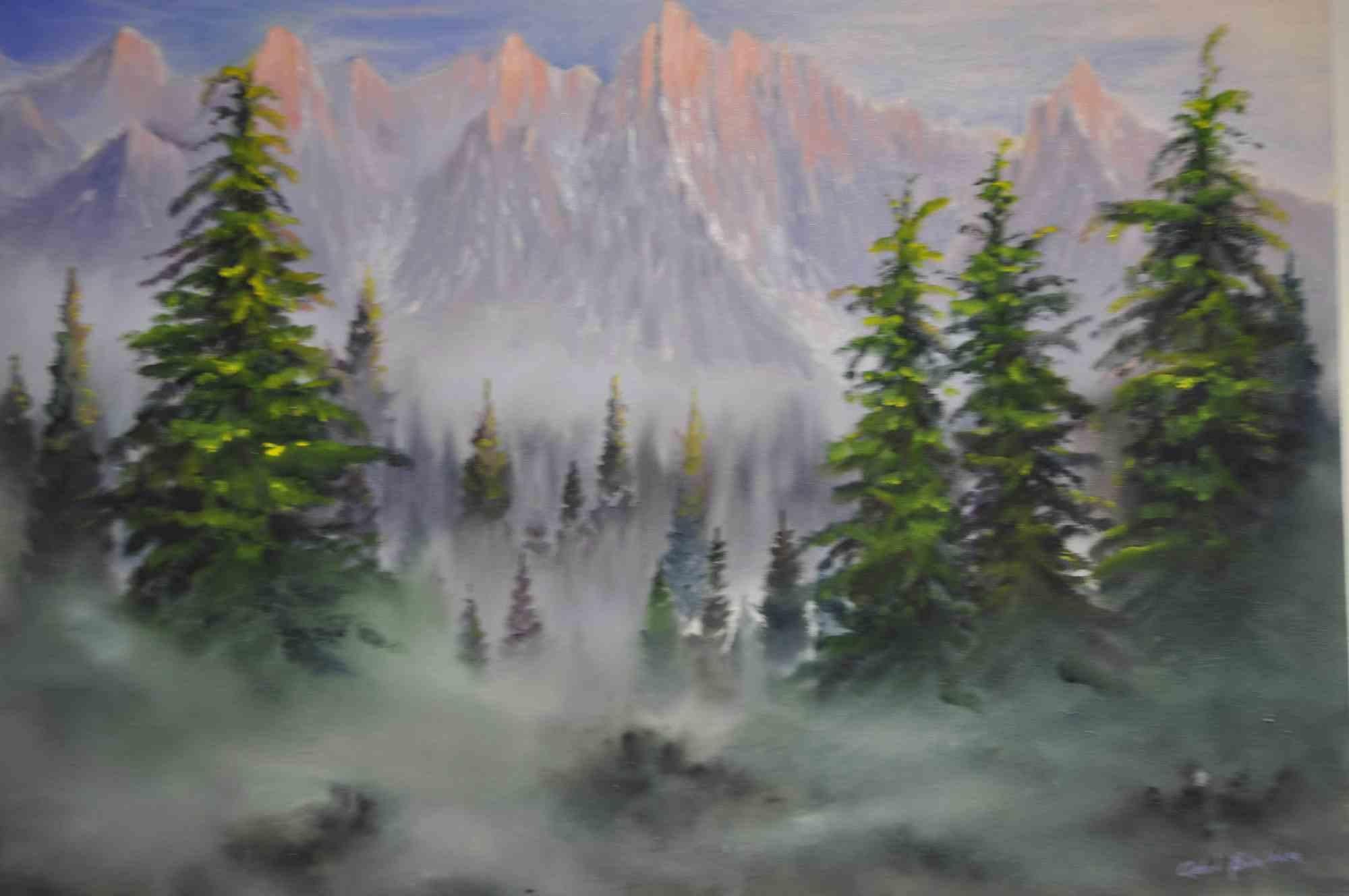 Sunrise over the Dolomites è un'opera d'arte originale realizzata dall'artista italiano Adriano Bernetti da Vila nel 2017. 

Olio e acrilico su tela 50 x 70 cm, firmato a mano. L'opera d'arte è una considerazione della combinazione di luci, colori