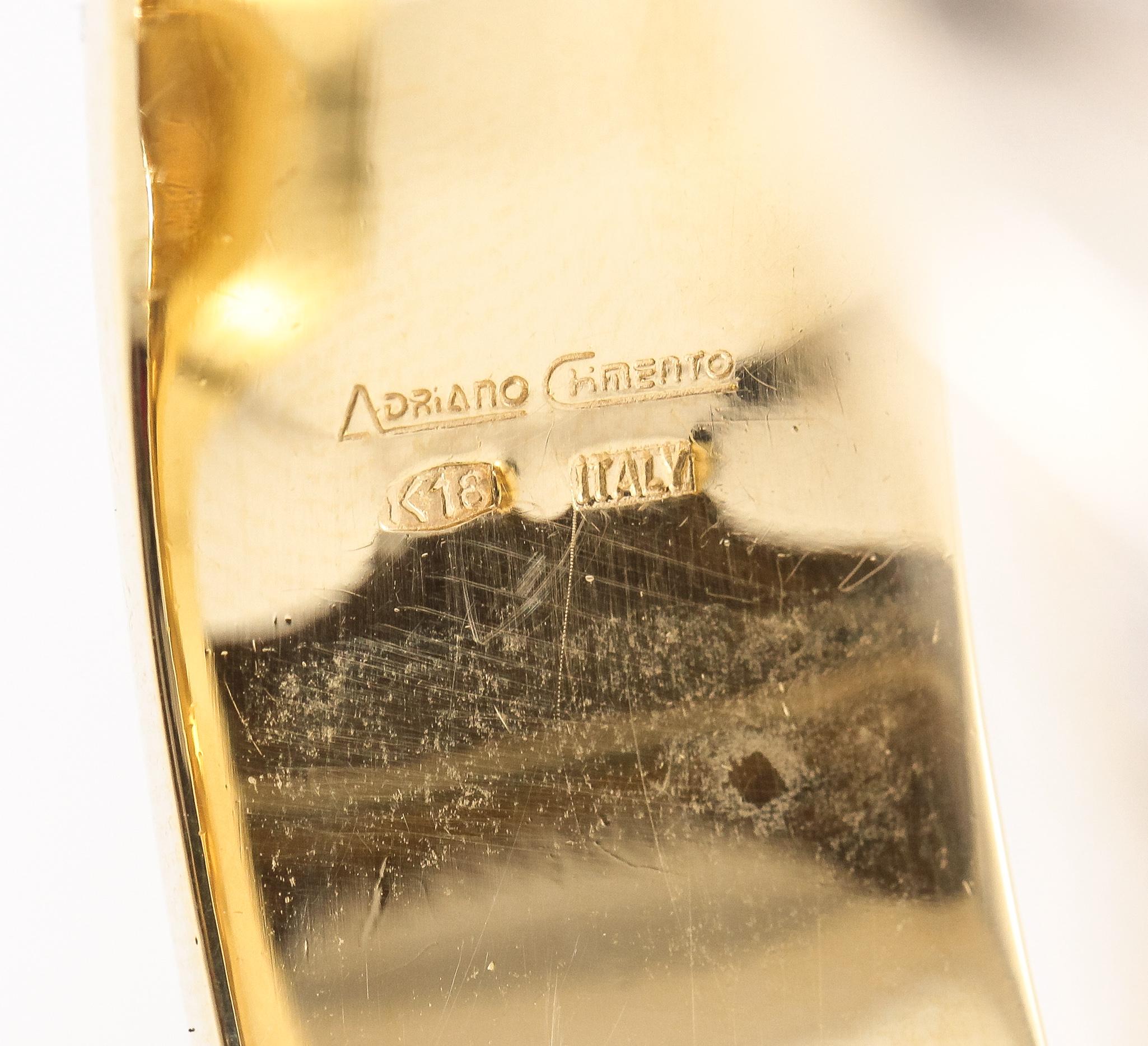 Contemporary Adriano Chimento 2.20 Carat Diamond and Gold Bracelet For Sale