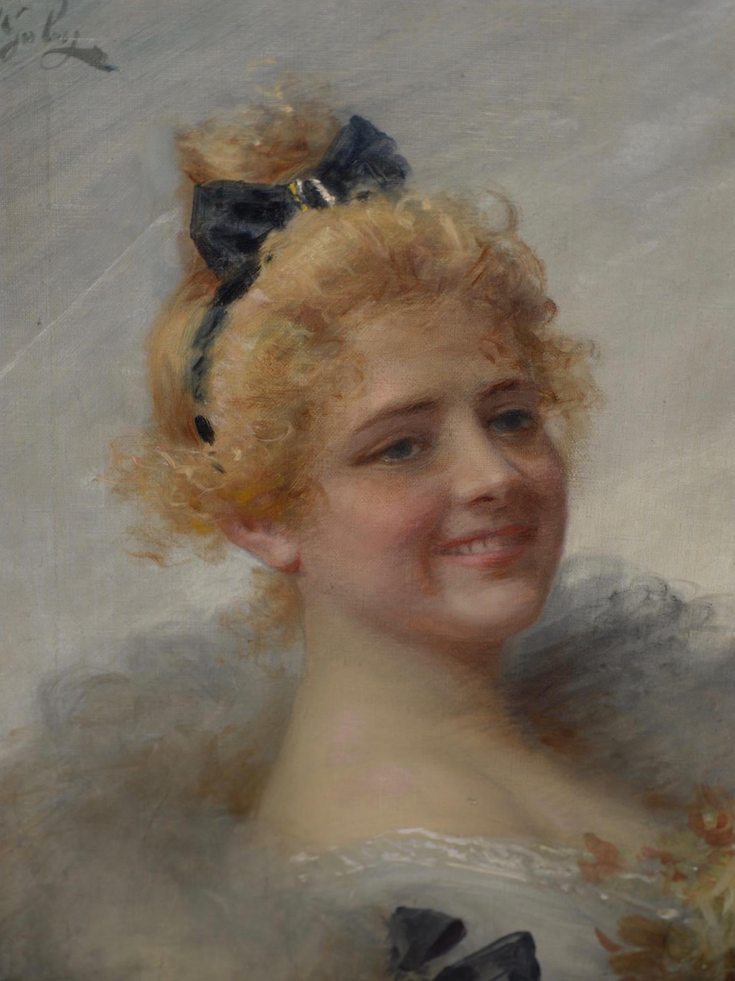 Ritratto di una giovane donna - Art Impressionismo di Adriano Goby