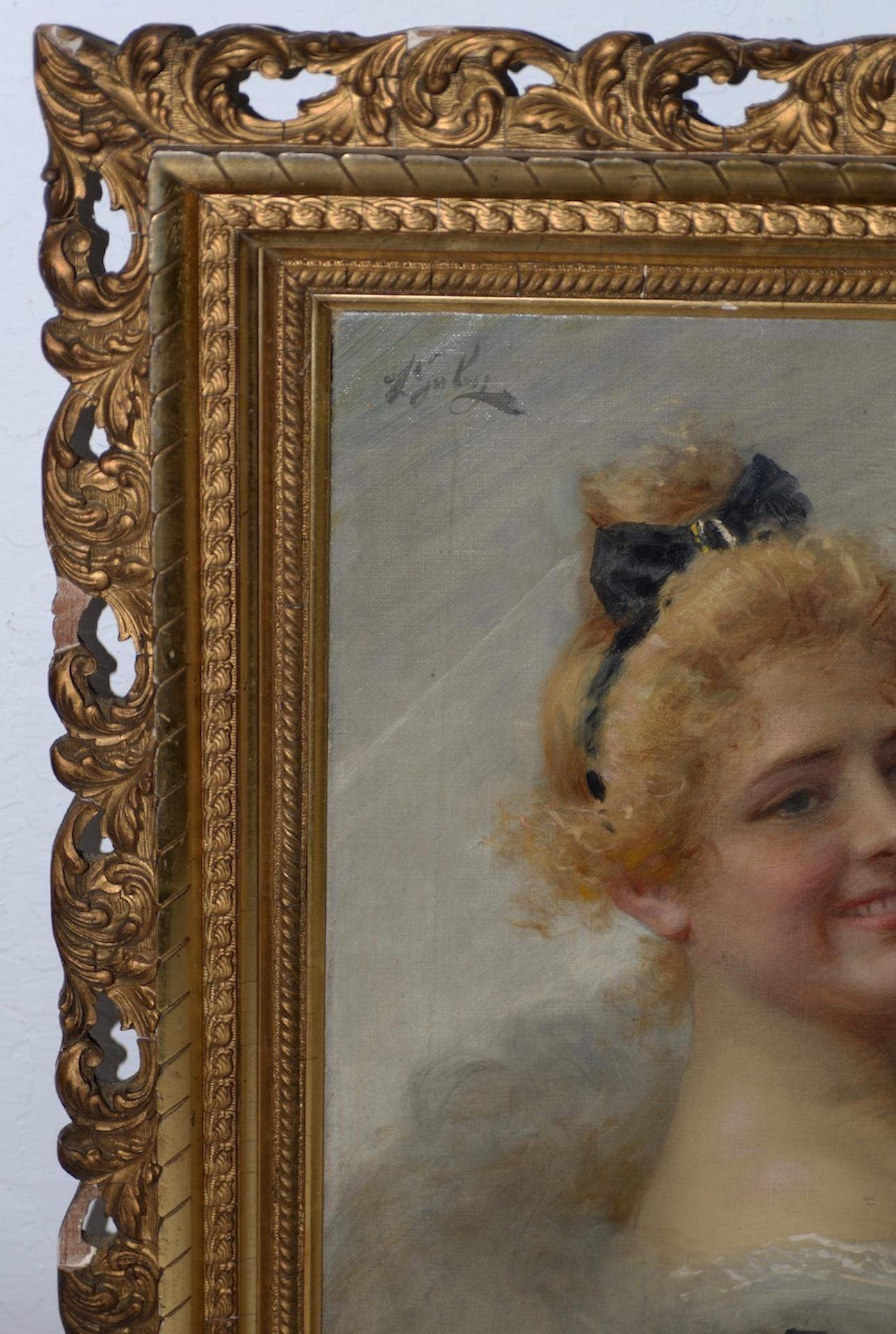 Adriano Goby Portrait à l'huile du 19e siècle d'une belle jeune femme, vers 1890

Superbe portrait à l'huile ancien, peut-être français. Le tableau est signé dans le coin supérieur gauche (voir photos).

La jeune femme semble pouvoir être une