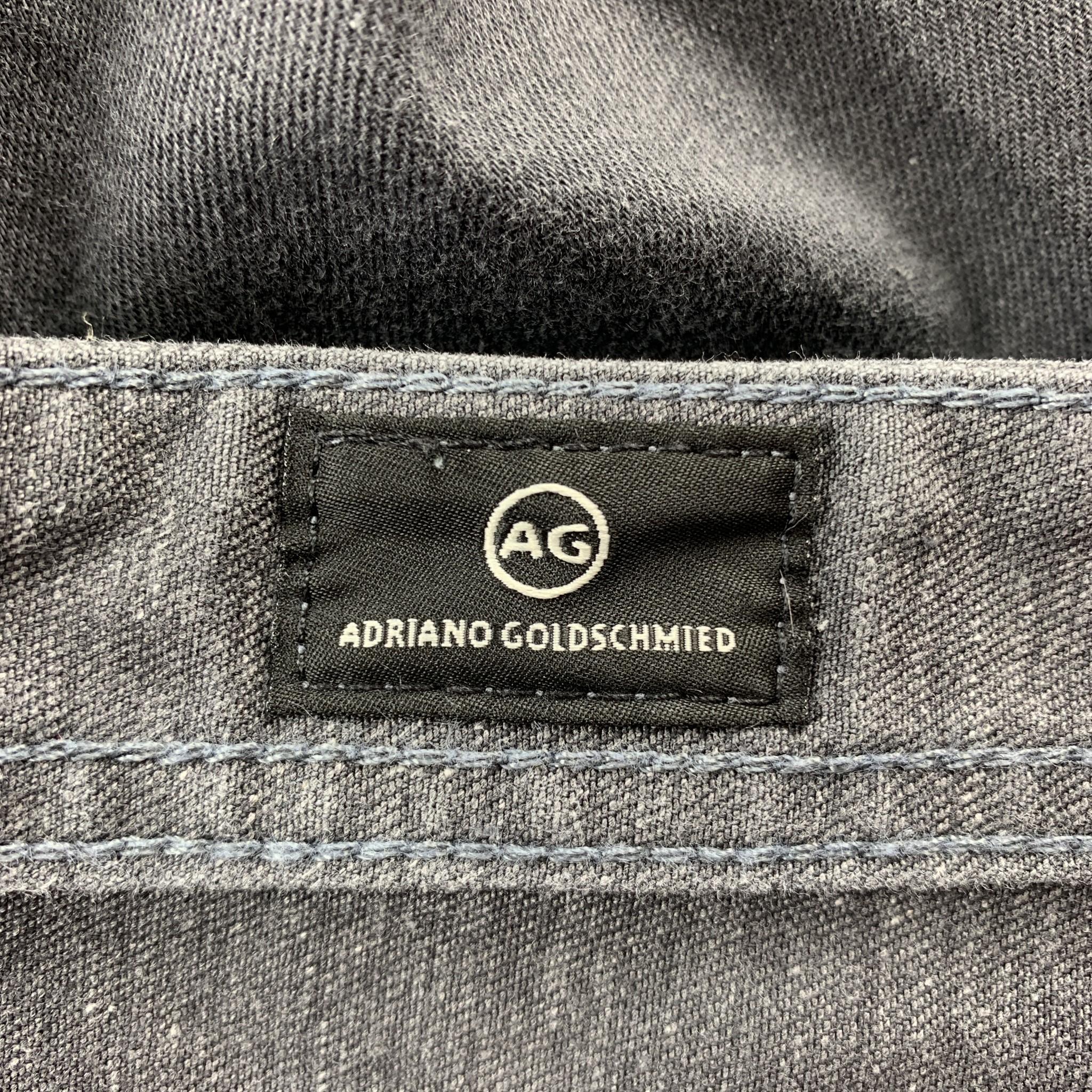 ADRIANO GOLDSCHMIED Size 30 Grey Wash Denim Zip Fly Jeans In Excellent Condition In San Francisco, CA